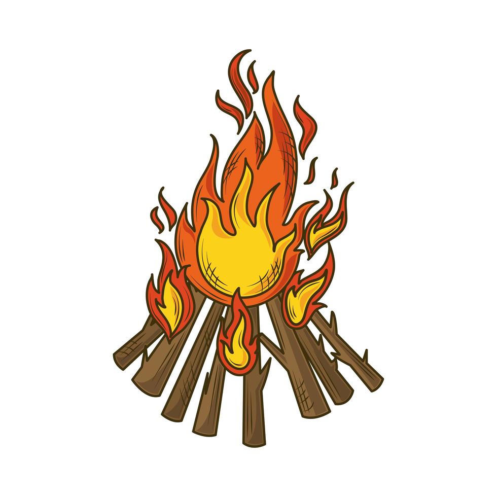 bonfire burning flame vector