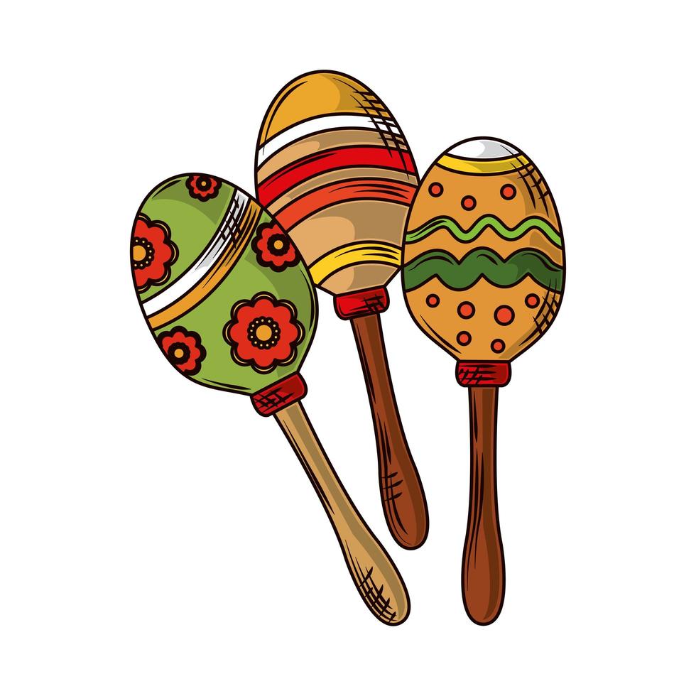 mexican maracas music vector