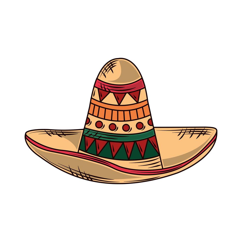mexican classic hat vector