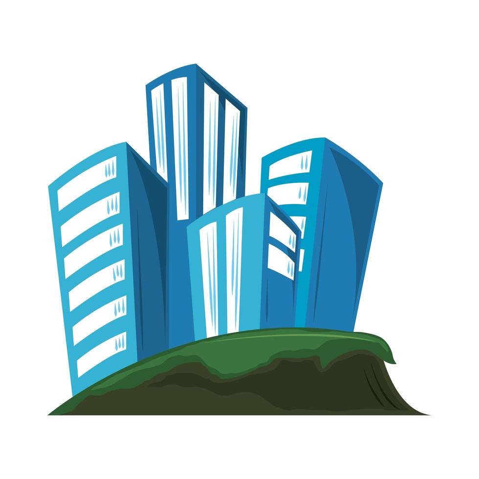 city skyscraper cartoon vector