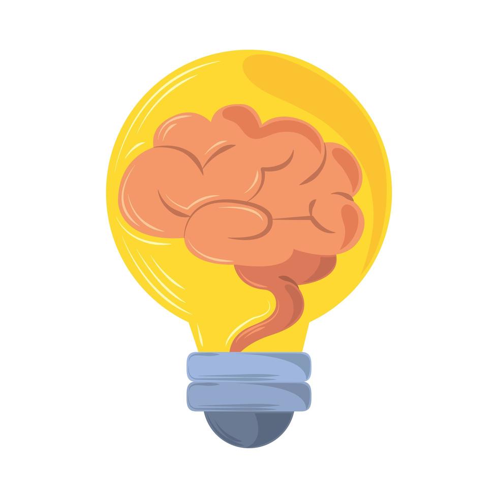 light bulb brain vector