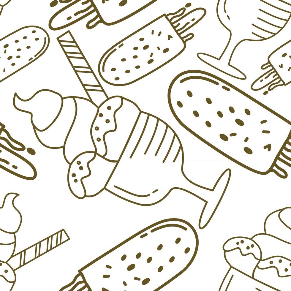 Ice Cream Pattern Seamless Vector Template
