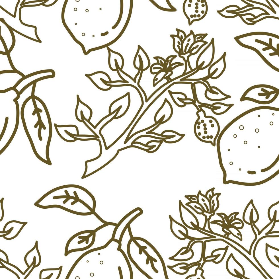 Lemon Fruit Pattern Seamless Vector Template