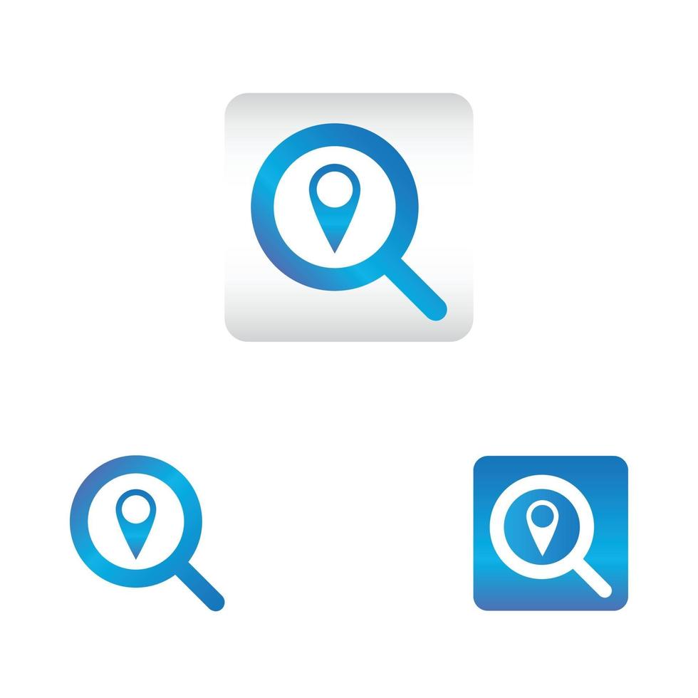 search icon with location symbol vector