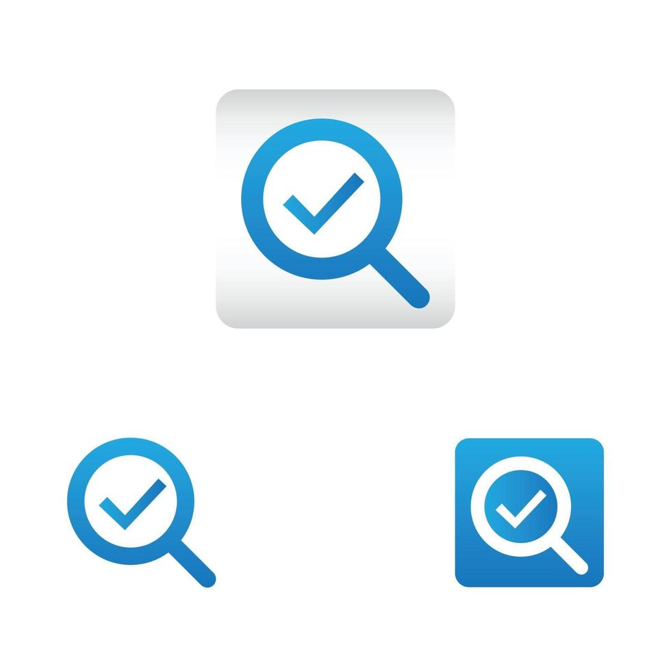 search icon with checkmark symbol vector