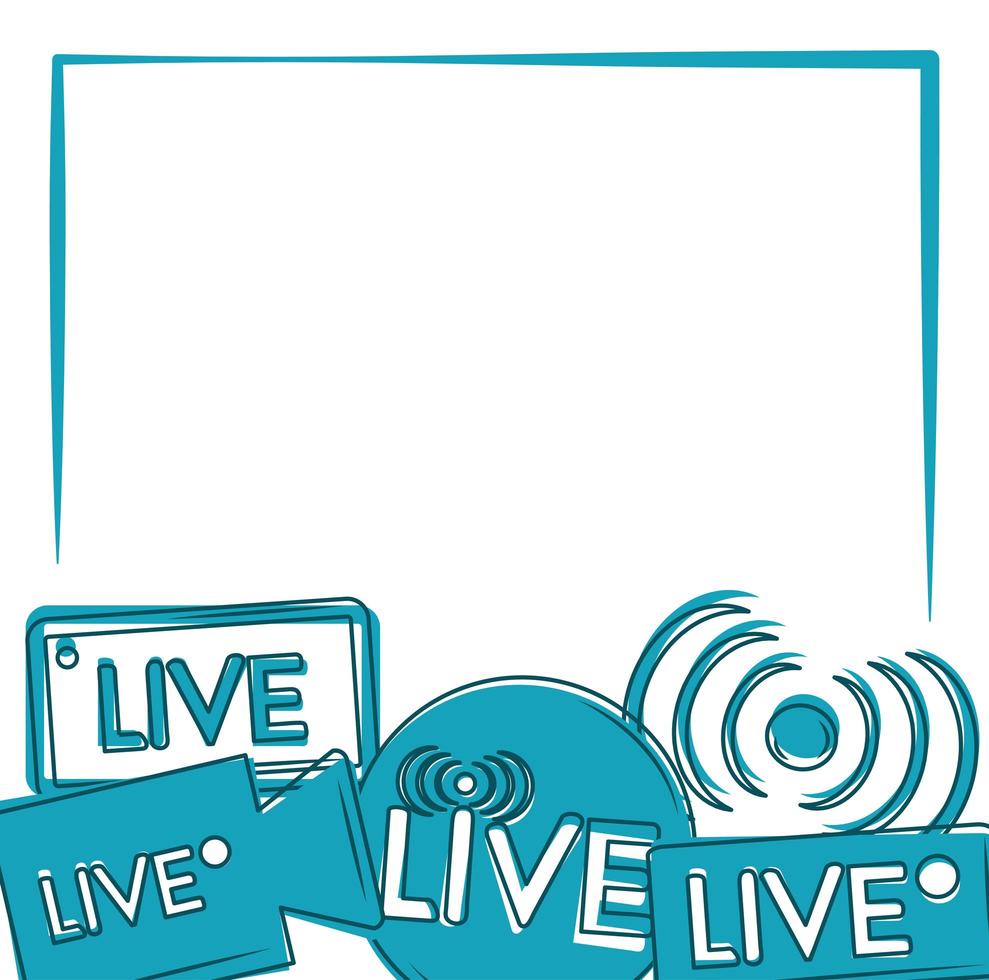 live broadcast stream digital network blue design vector