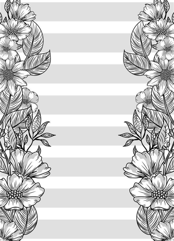 flowers striped background vector