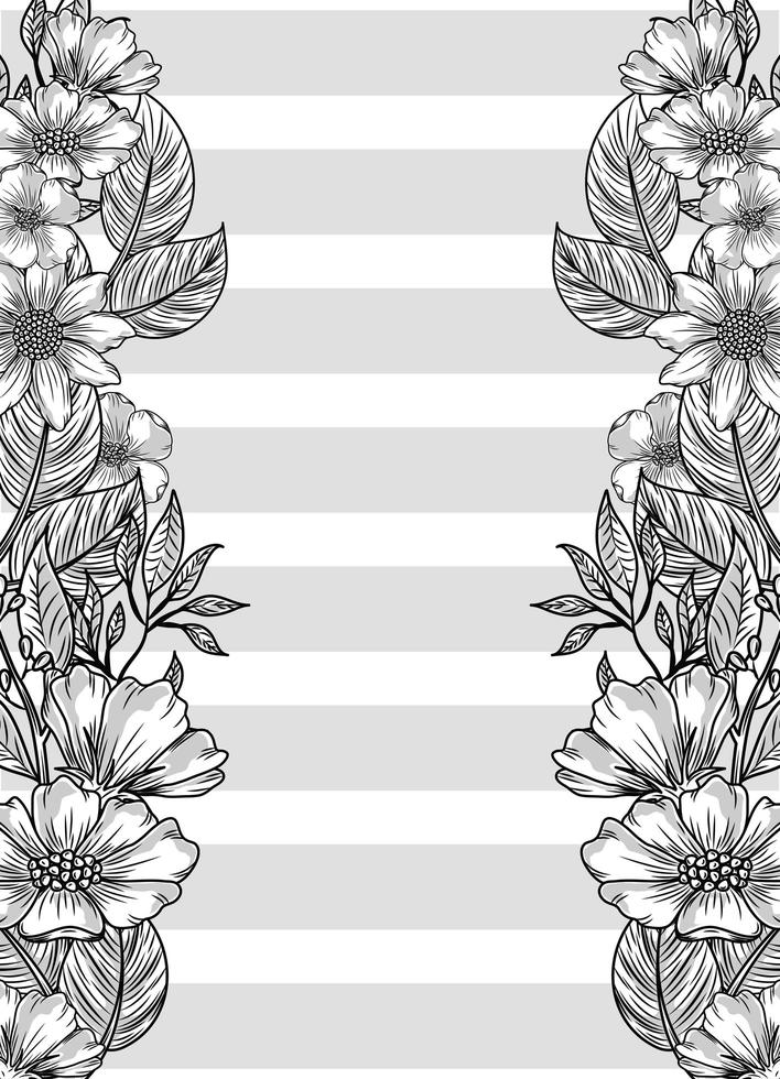 flowers striped background vector