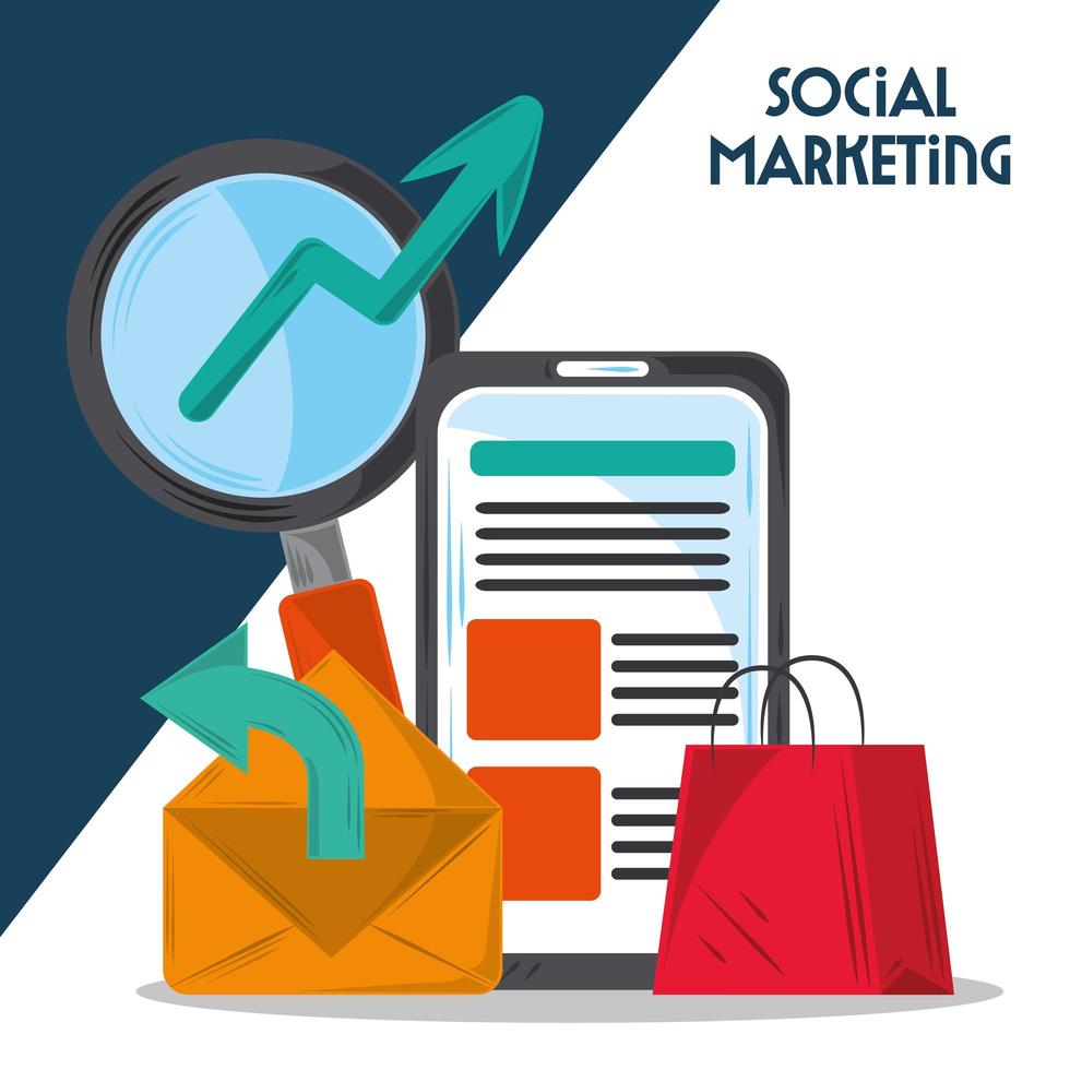 compras de marketing social vector