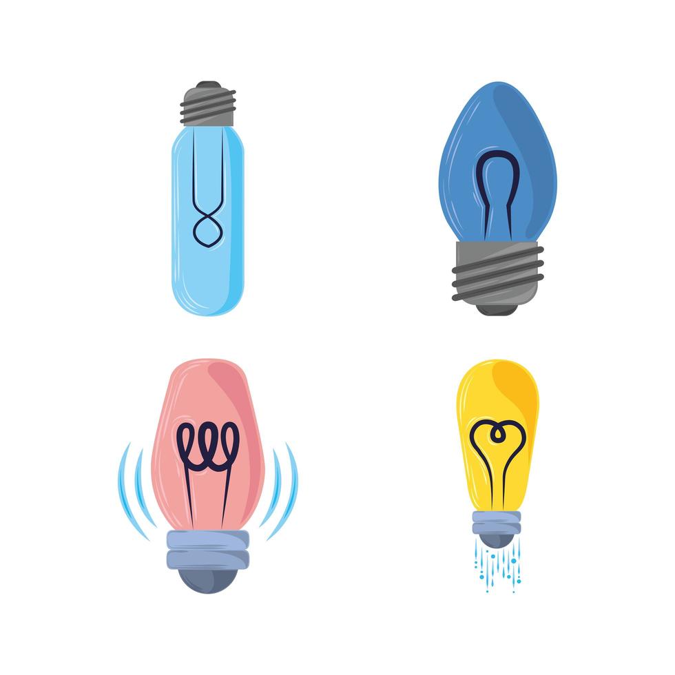 light bulb set vector