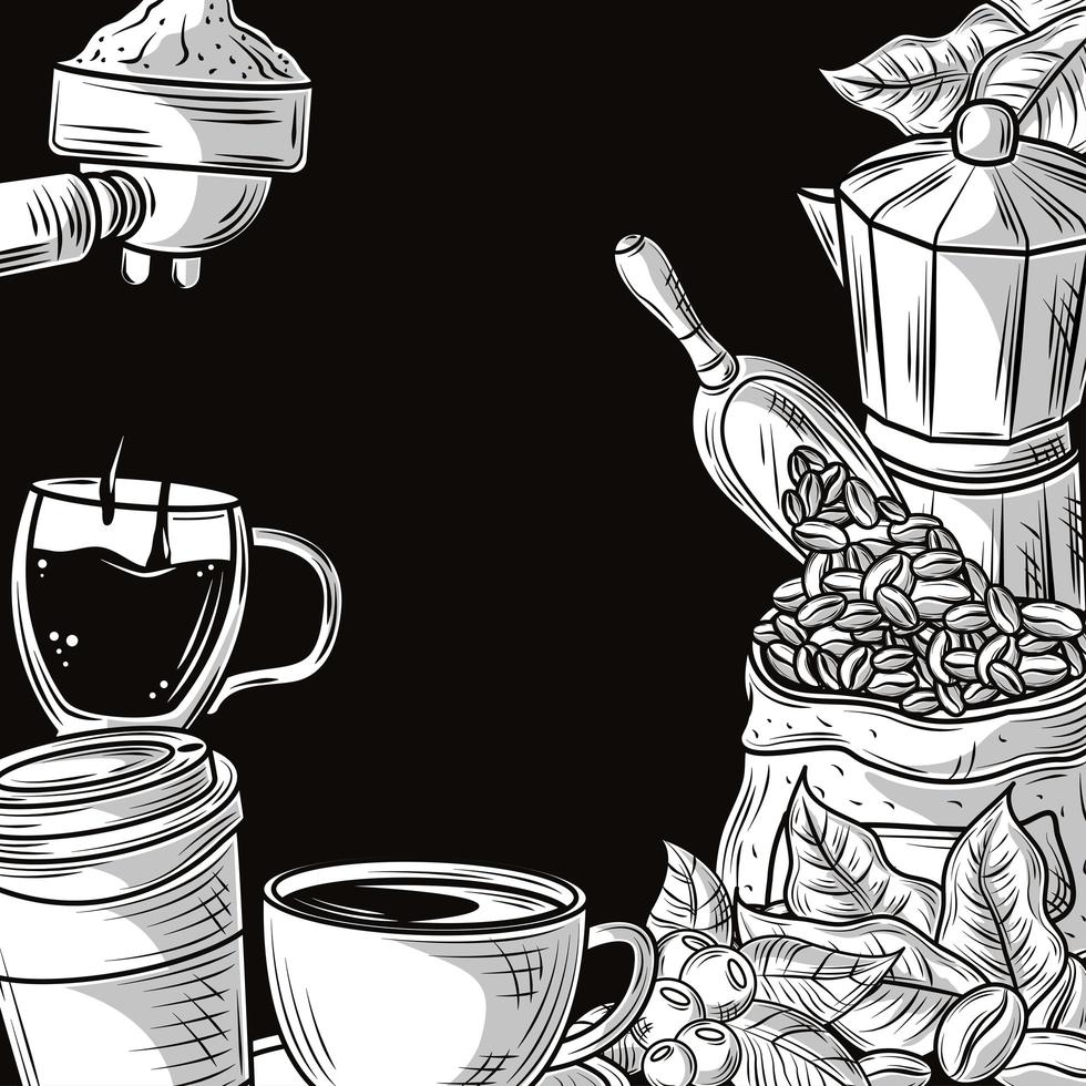 coffee hand drawn vector
