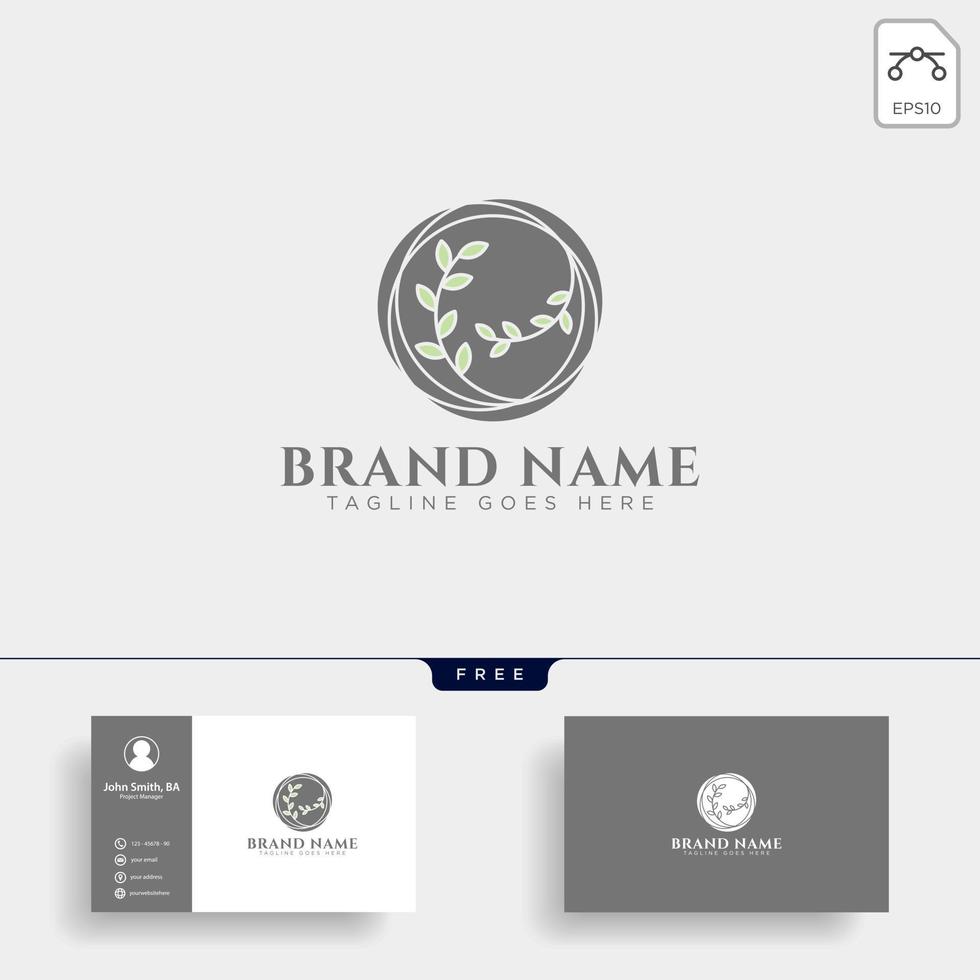 beauty cosmetic line art logo template vector illustration icon element isolated with business card vector