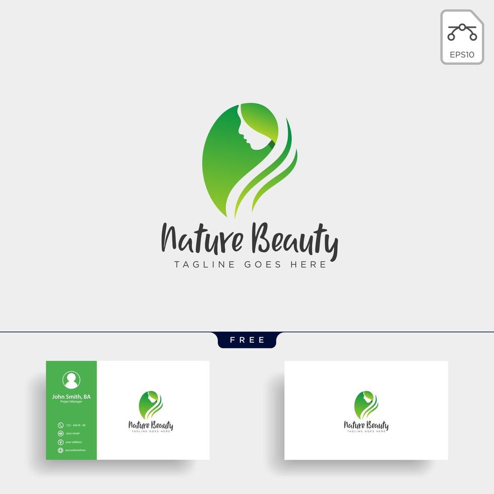 beauty cosmetic line art logo template vector illustration icon element isolated with business card vector