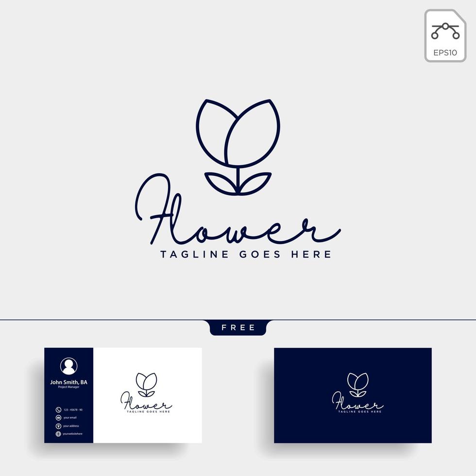 beauty cosmetic line art logo template vector illustration icon element isolated with business card vector