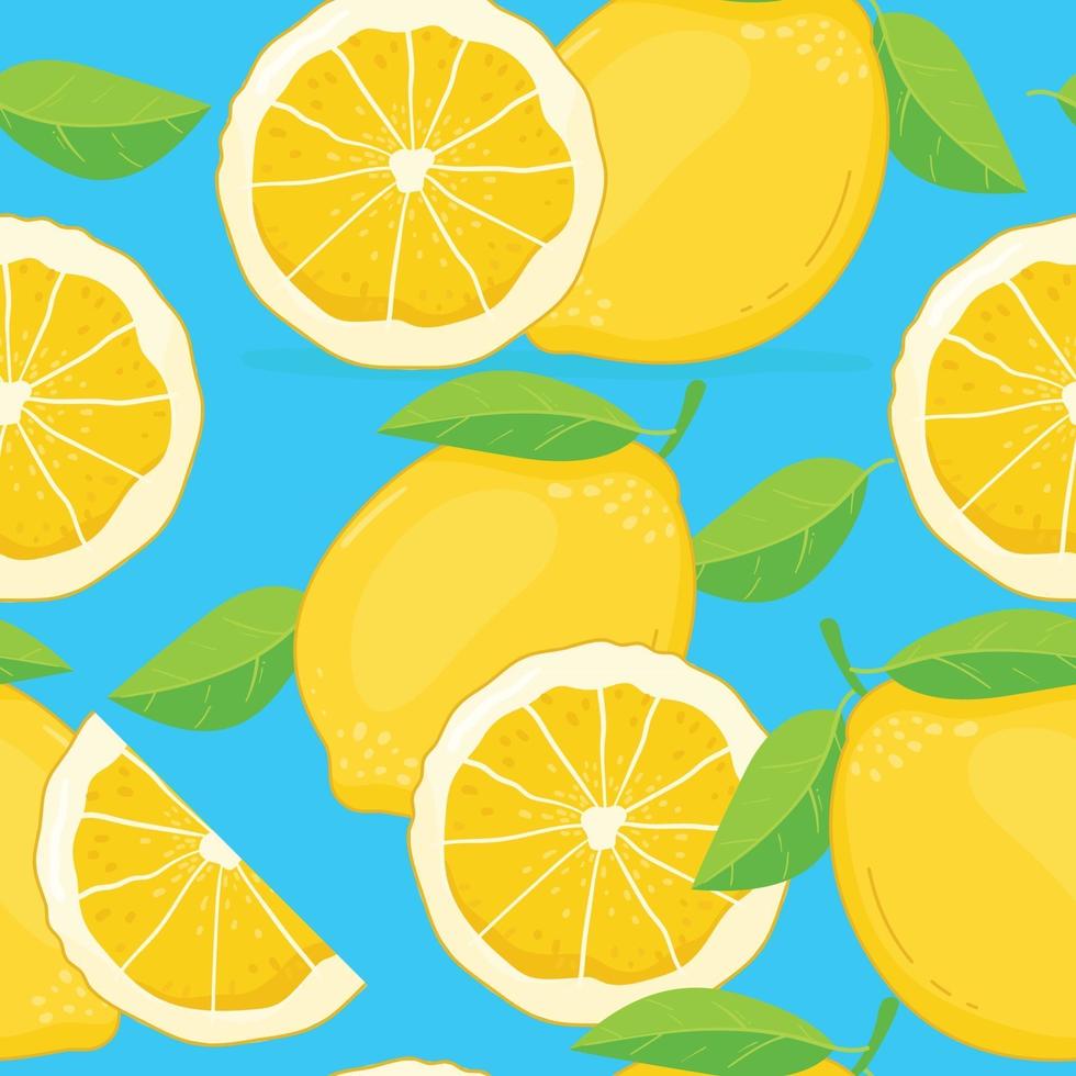 Lemon seamless pattern Trendy summer background vector