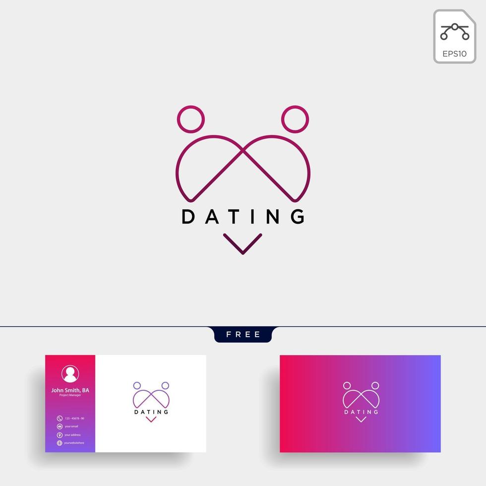 dating love line logo template vector illustration icon element isolated with business card vector