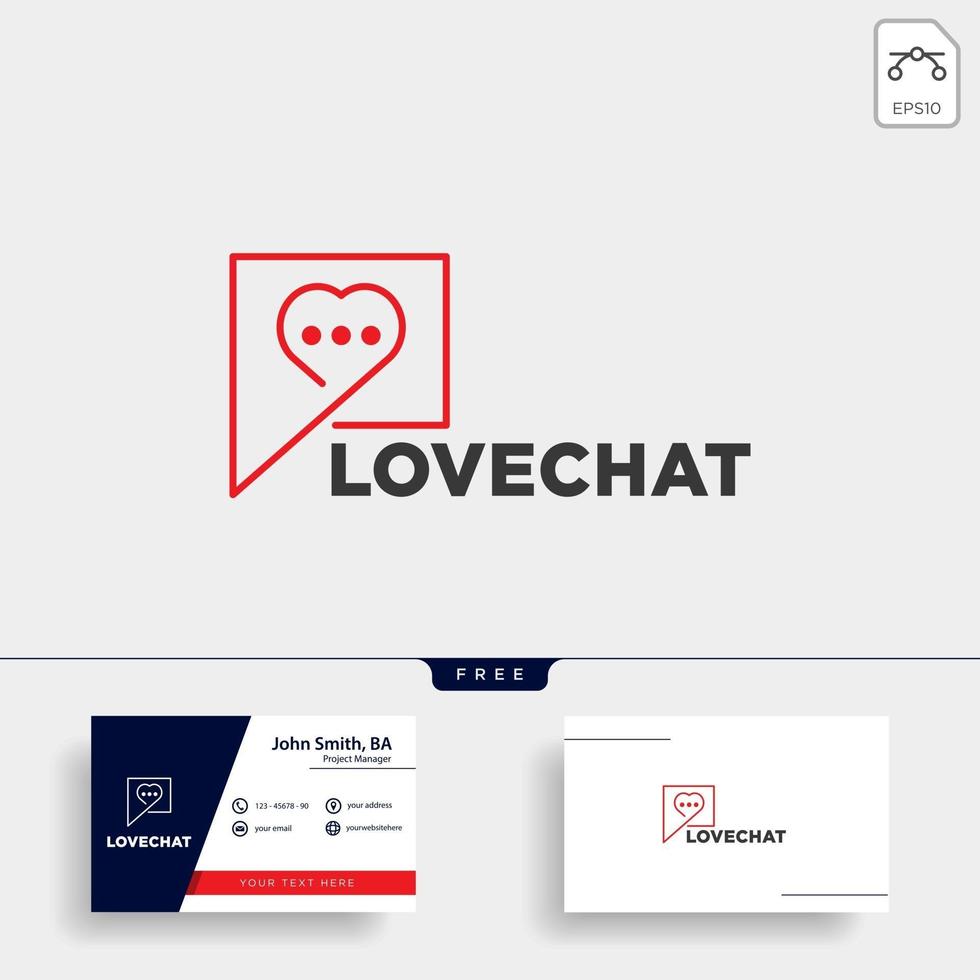 amor chat simple logotipo creativo plantilla vector ilustración icono elemento vector aislado