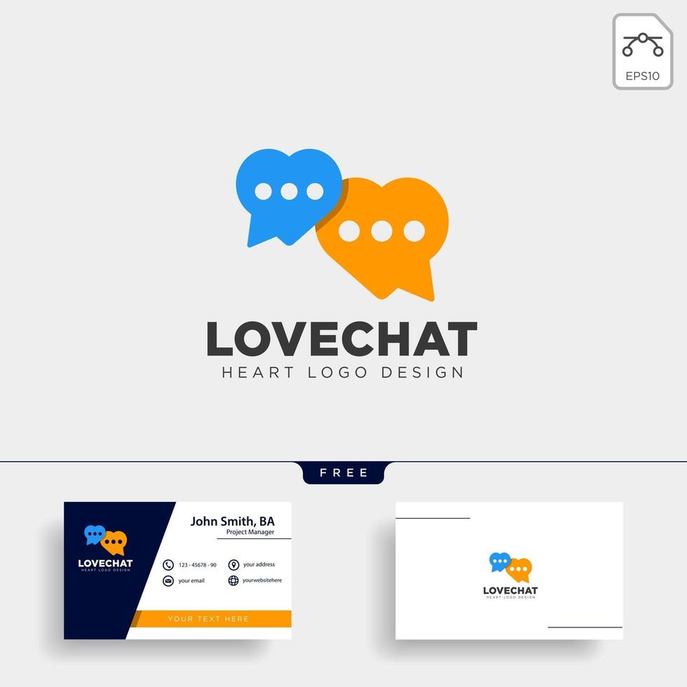 amor chat simple logotipo creativo plantilla vector ilustración icono elemento vector aislado