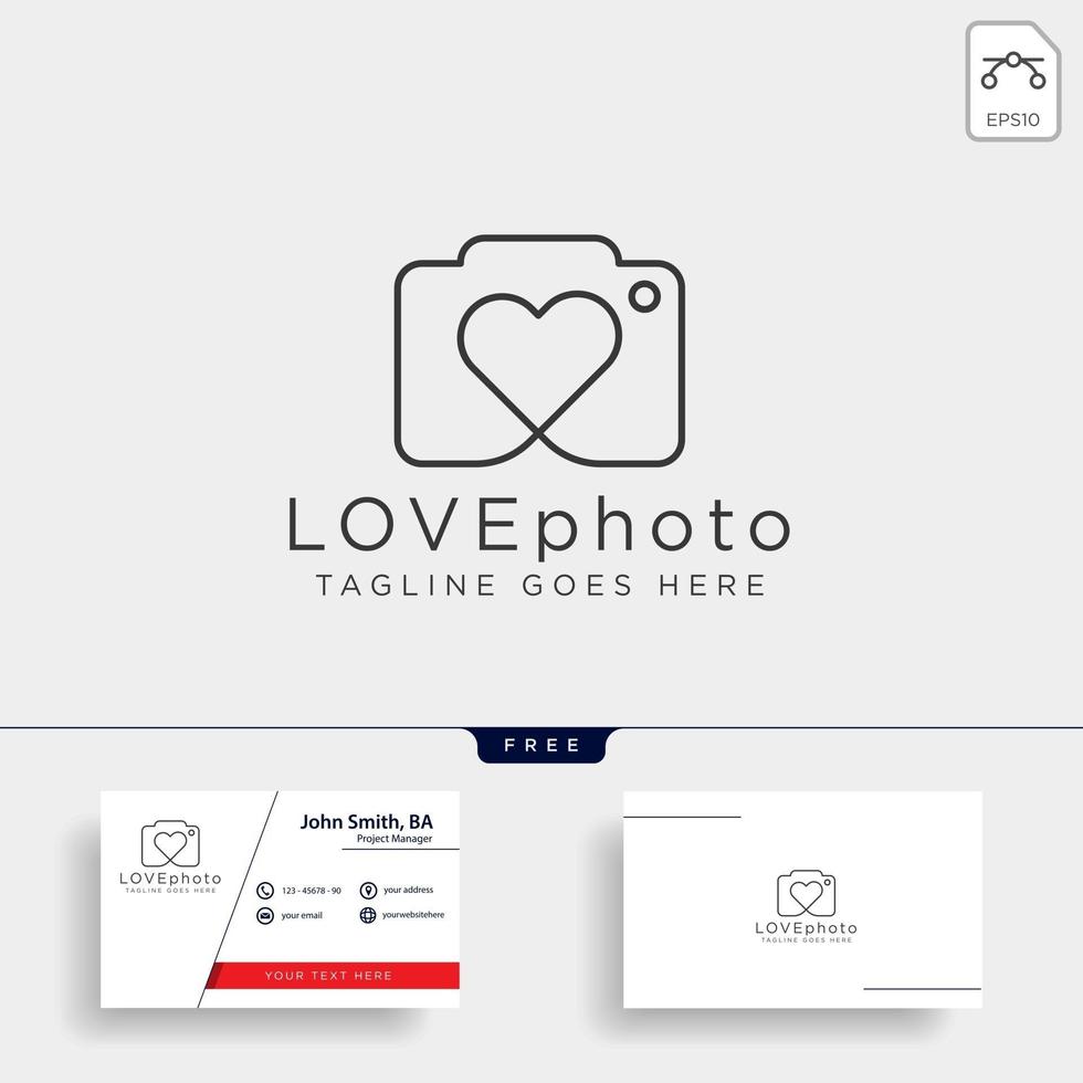 love camera photo logo template vector illustration icon element isolated  vector