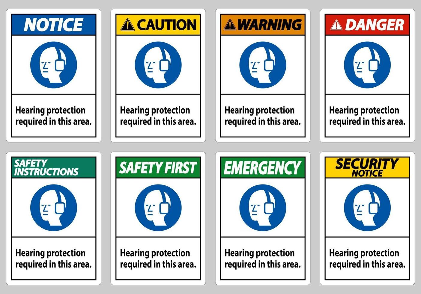 Hearing Protection Required In This Area with Symbol vector