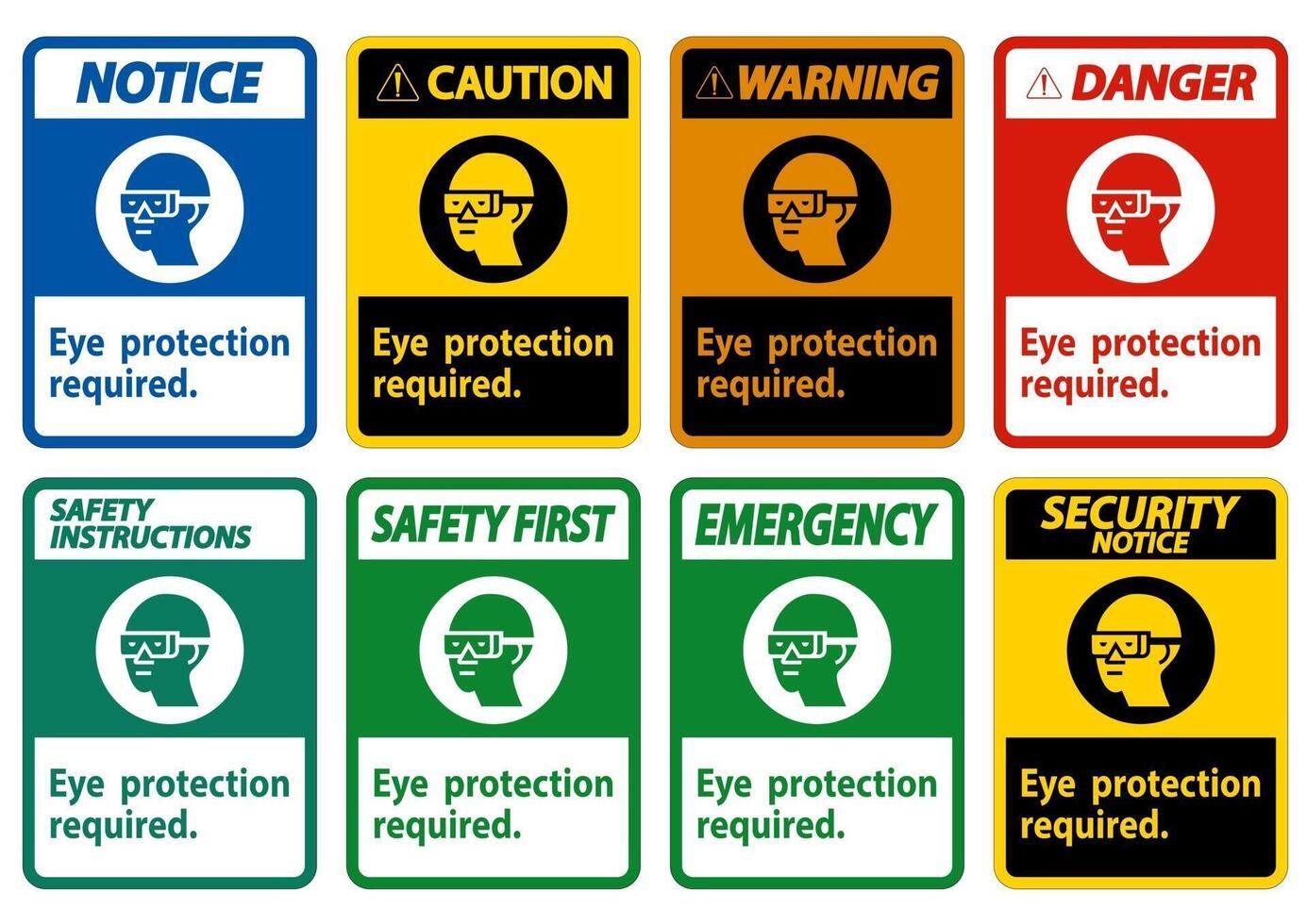 protección ocular requerida símbolo signo aislar sobre fondo blanco vector