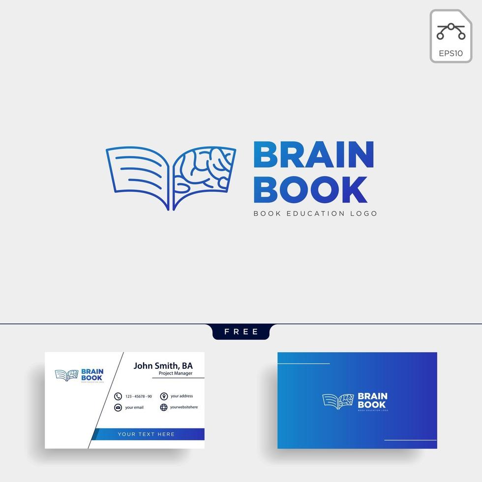 book brain education line logo template vector illustration icon element isolated  vector file