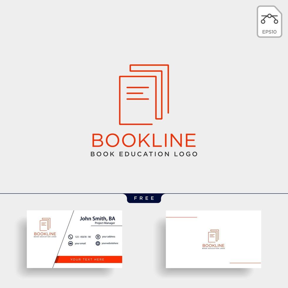 education book library line logo template vector illustration icon element isolated  vector