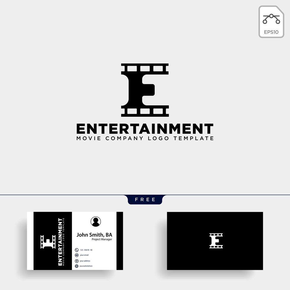 minimal letter E cinema simple logo template vector illustration icon element vector file