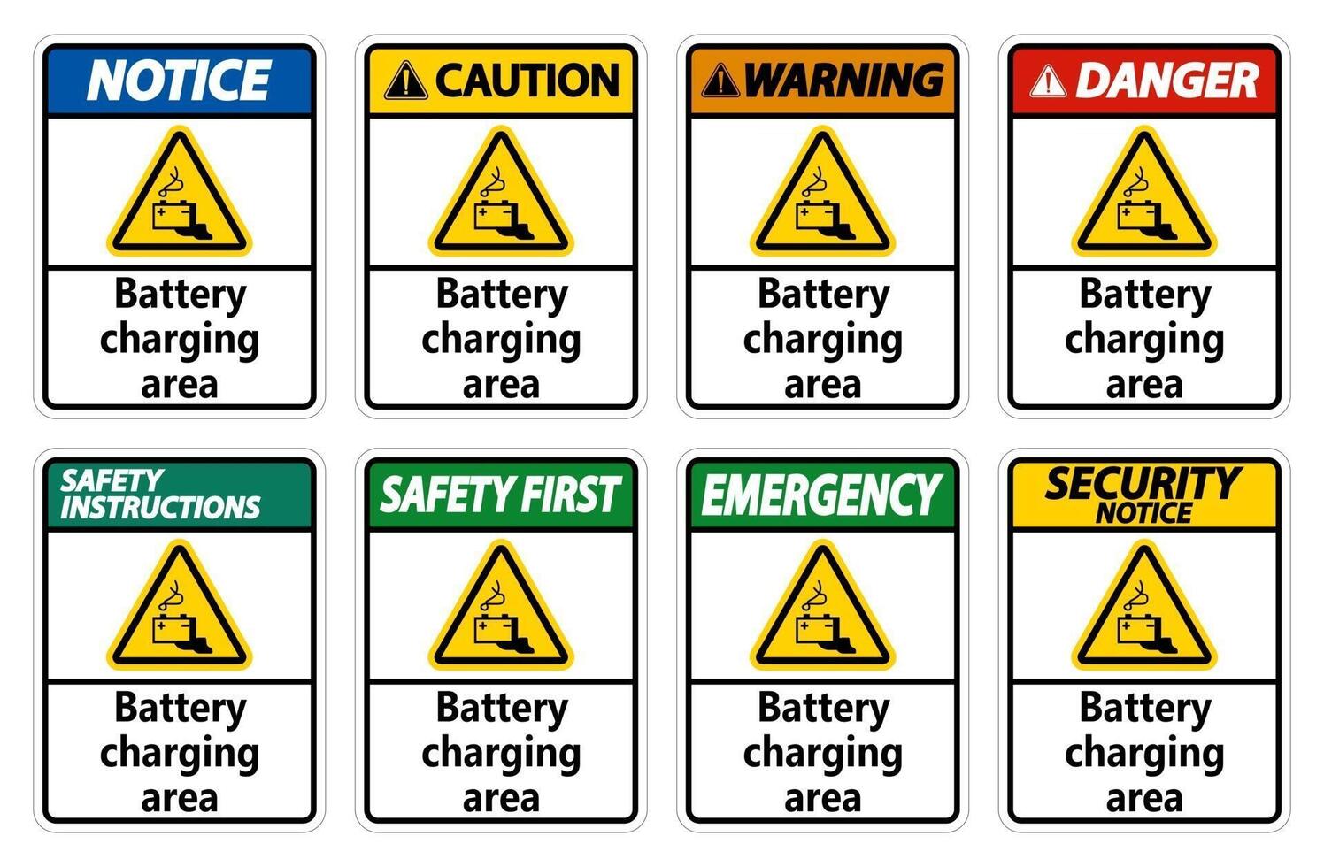 Battery charging area Sign on white background vector