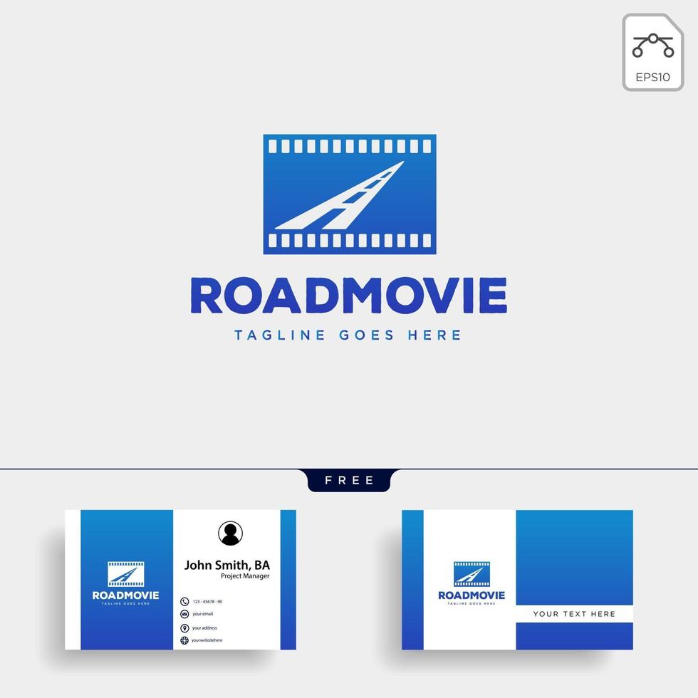 road movie o cinema plantilla de logotipo negativo vector ilustración icono elemento aislado archivo vectorial