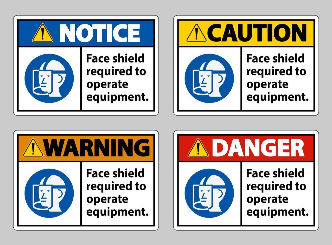 Face Shield Required to Operate Equipment vector