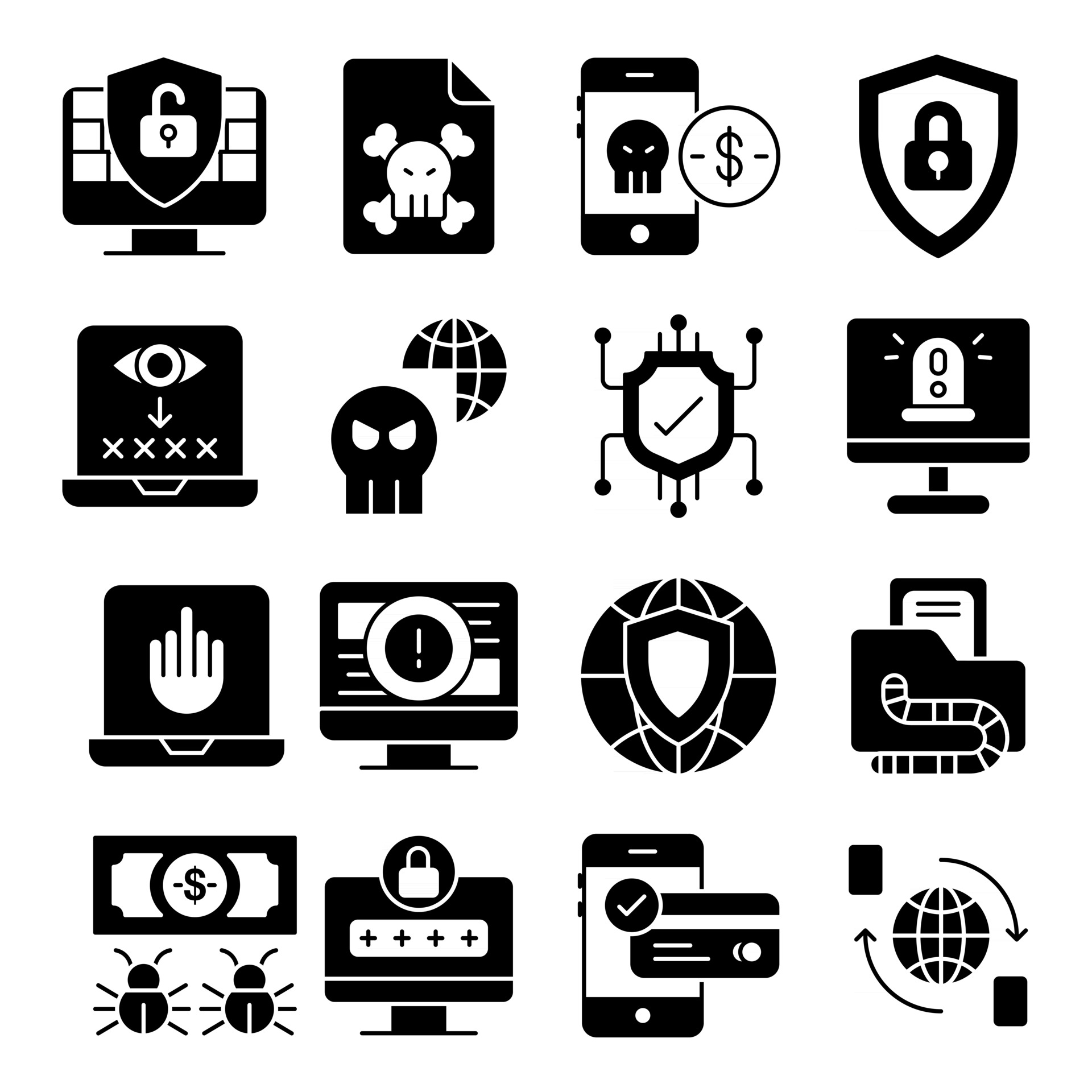 Pack of Encryption Solid Icons 2718536 Vector Art at Vecteezy