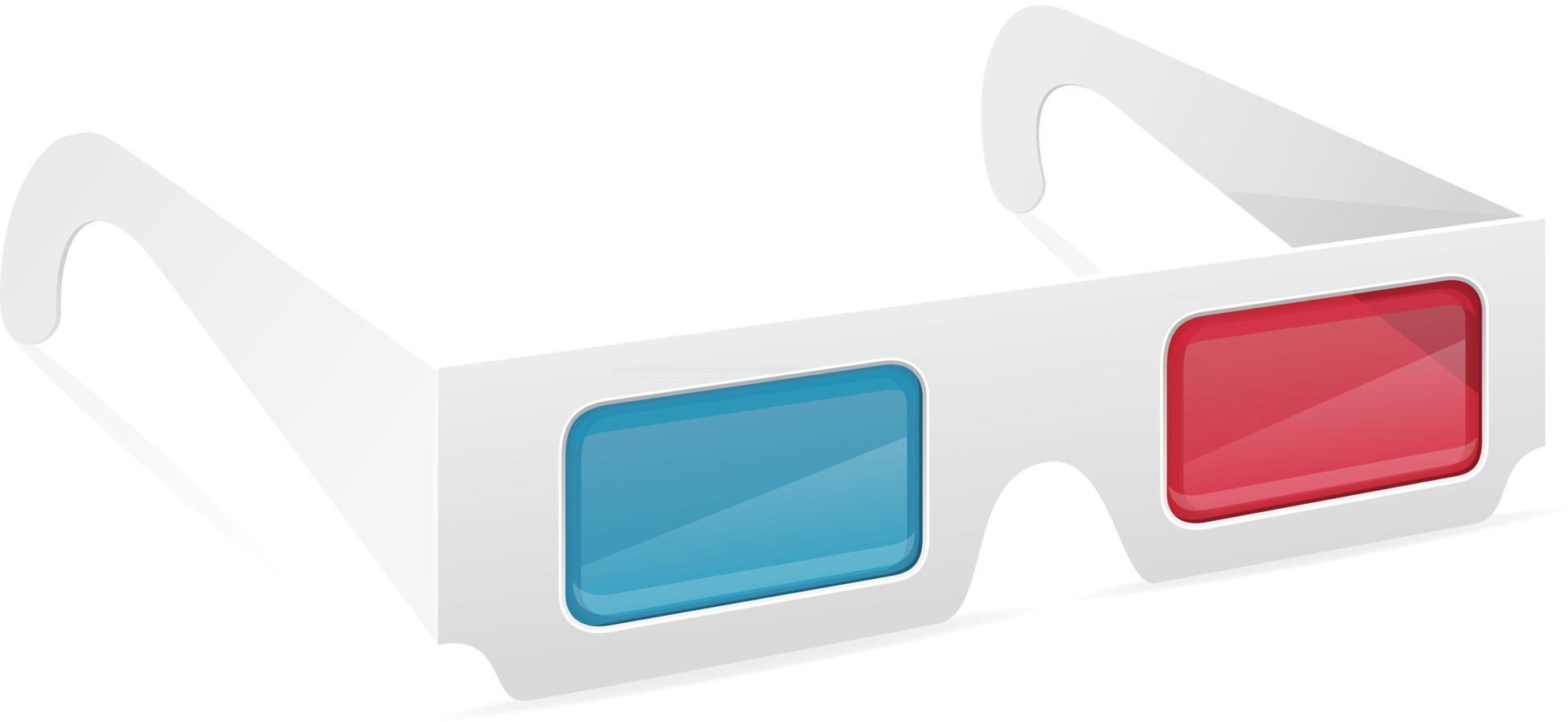 Ilustración de vector stock gafas de papel 3d aislado sobre fondo blanco