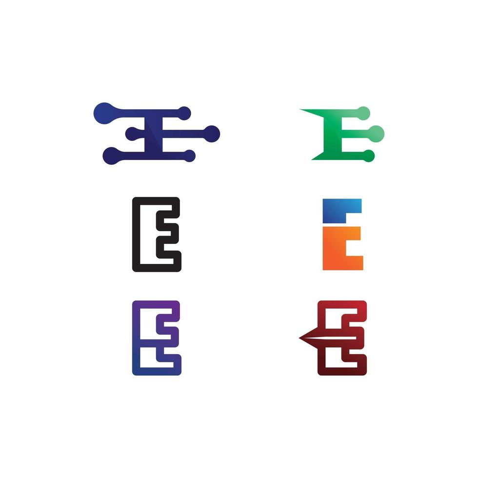 Abstract icons for letter E logo business vector