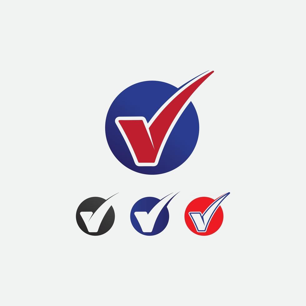 v Checklist check mark logo vector cheklist design