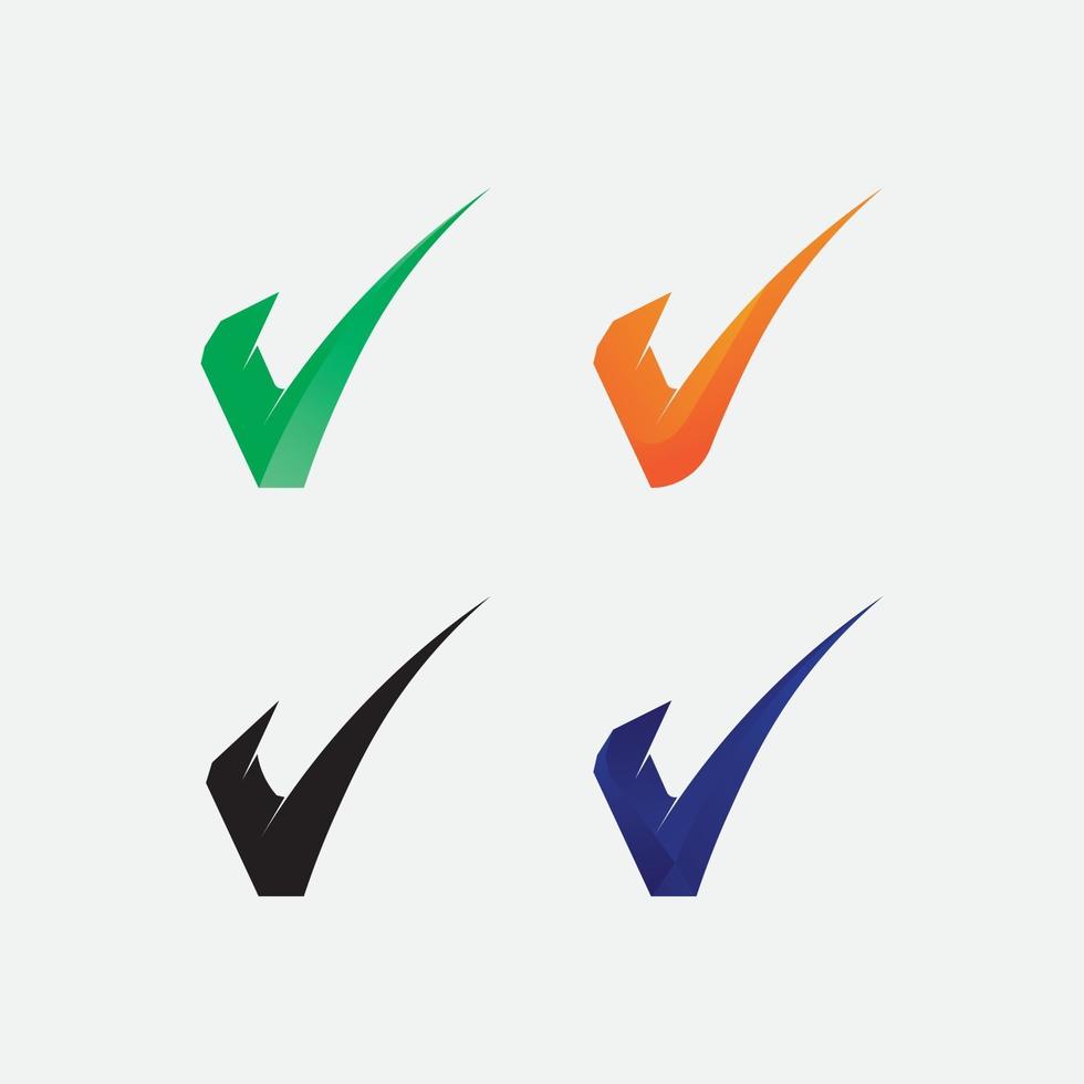 v Checklist check mark logo vector cheklist design