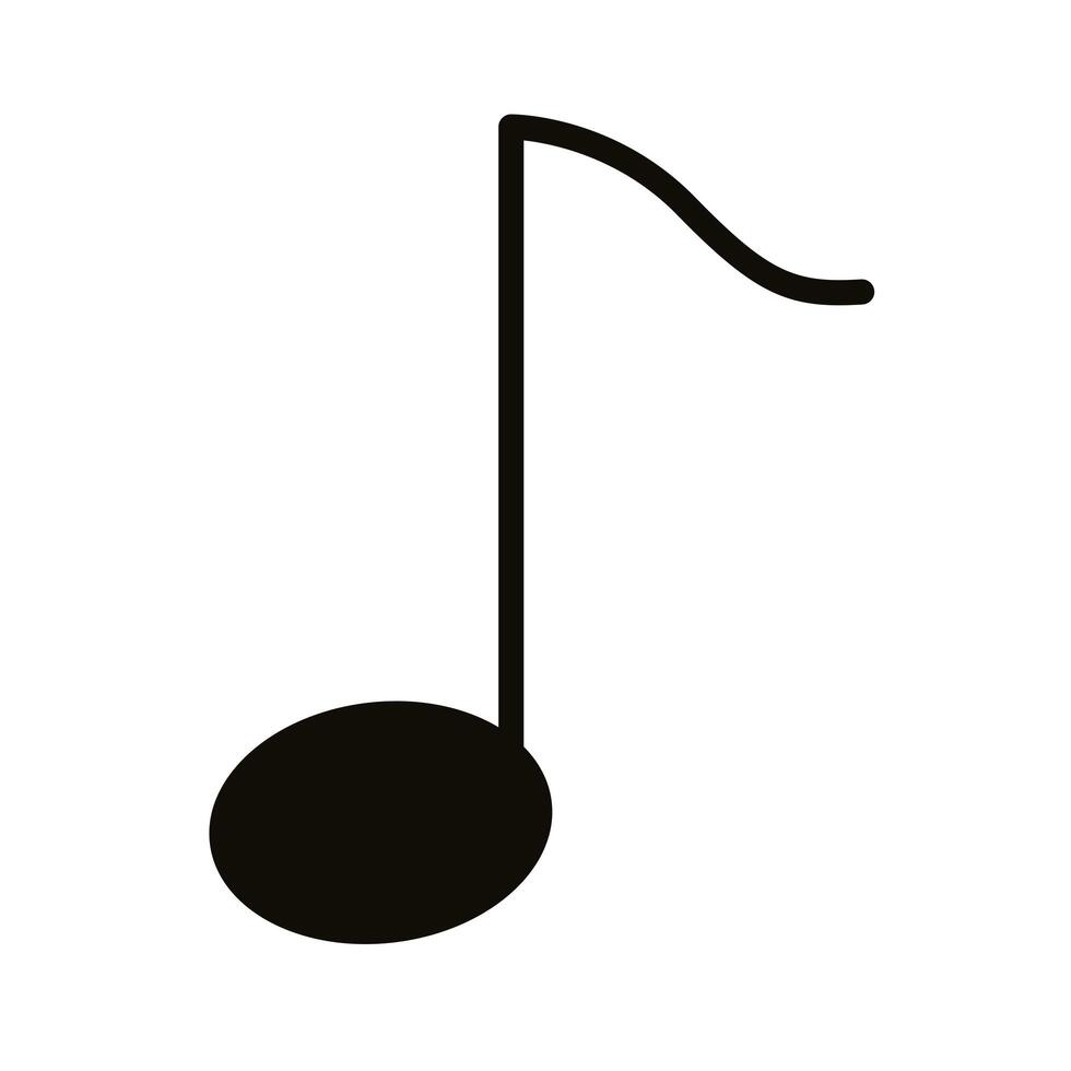 icono de estilo de silueta de nota musical vector