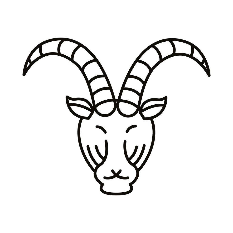 capricorn zodiac sign line style icon vector