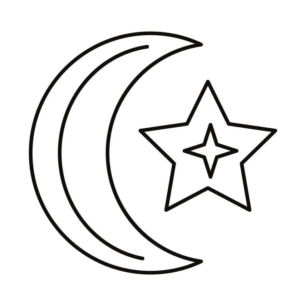 moon and stars zodiac symbol line style icon vector