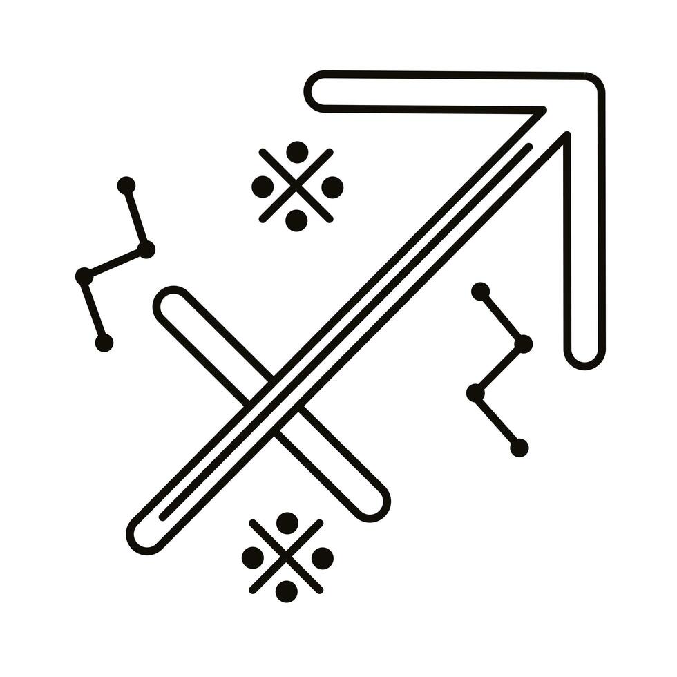 sagittarius zodiac sign symbol line style icon vector