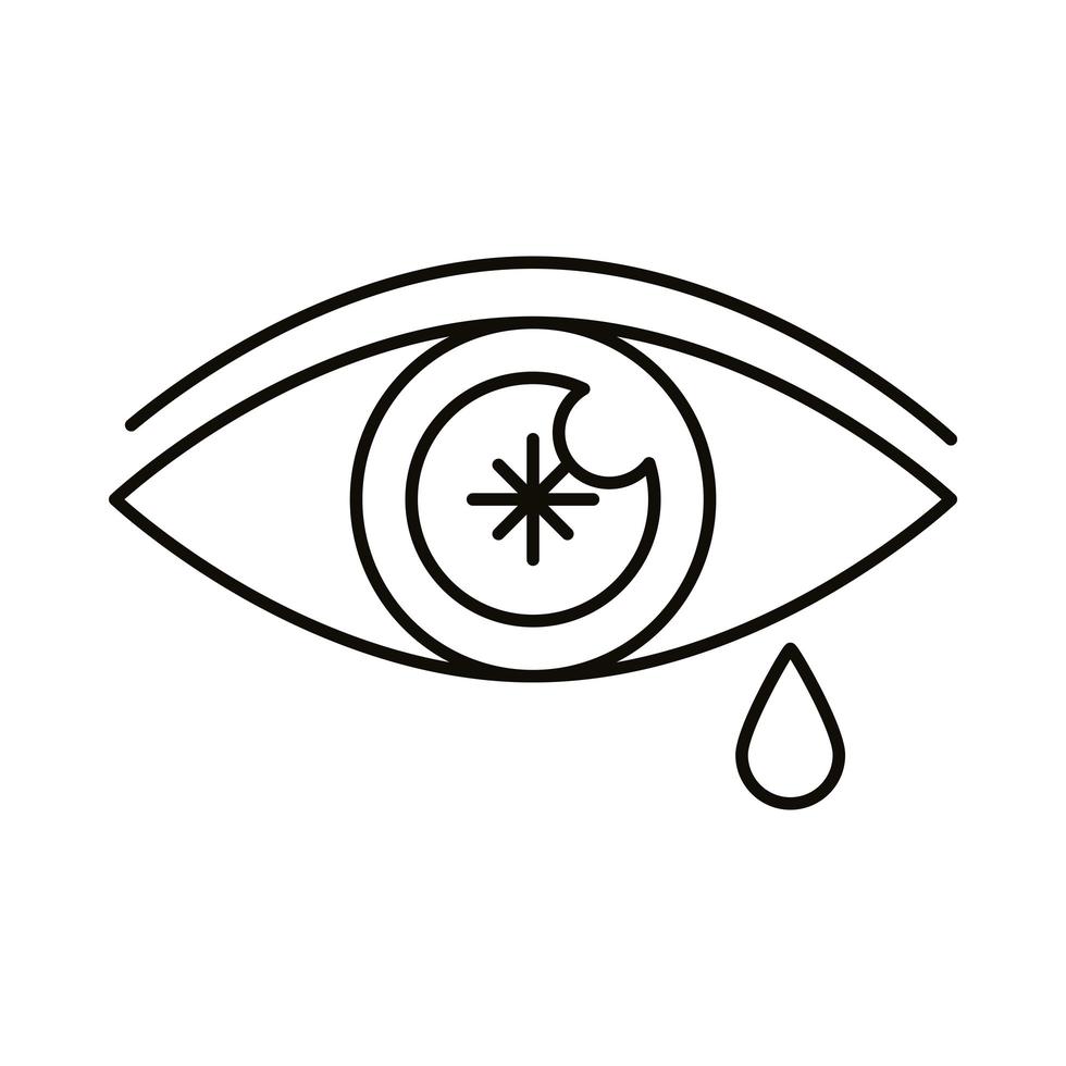 ojo llorando símbolo del zodíaco estilo de línea vector