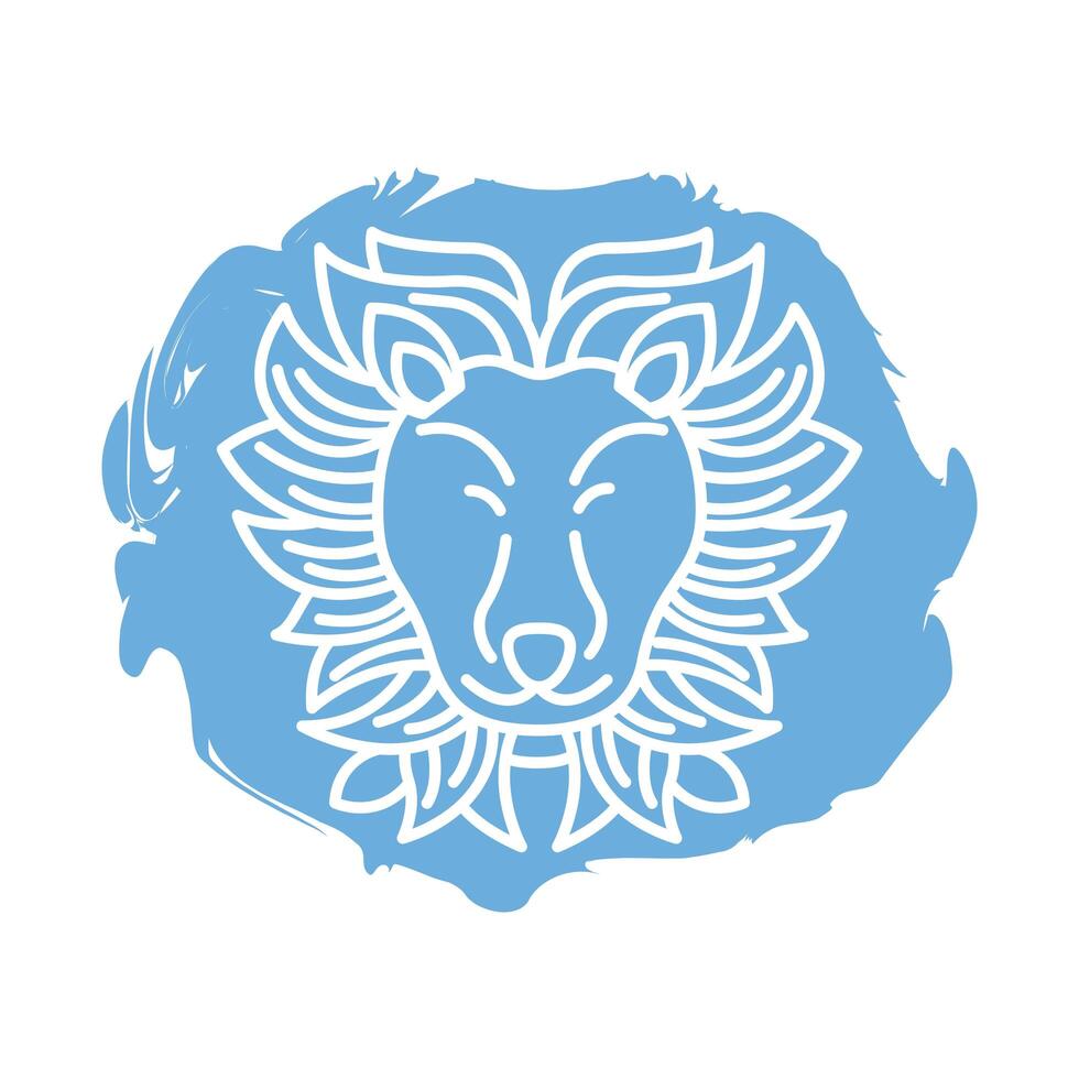 leo zodiac sign block style icon vector