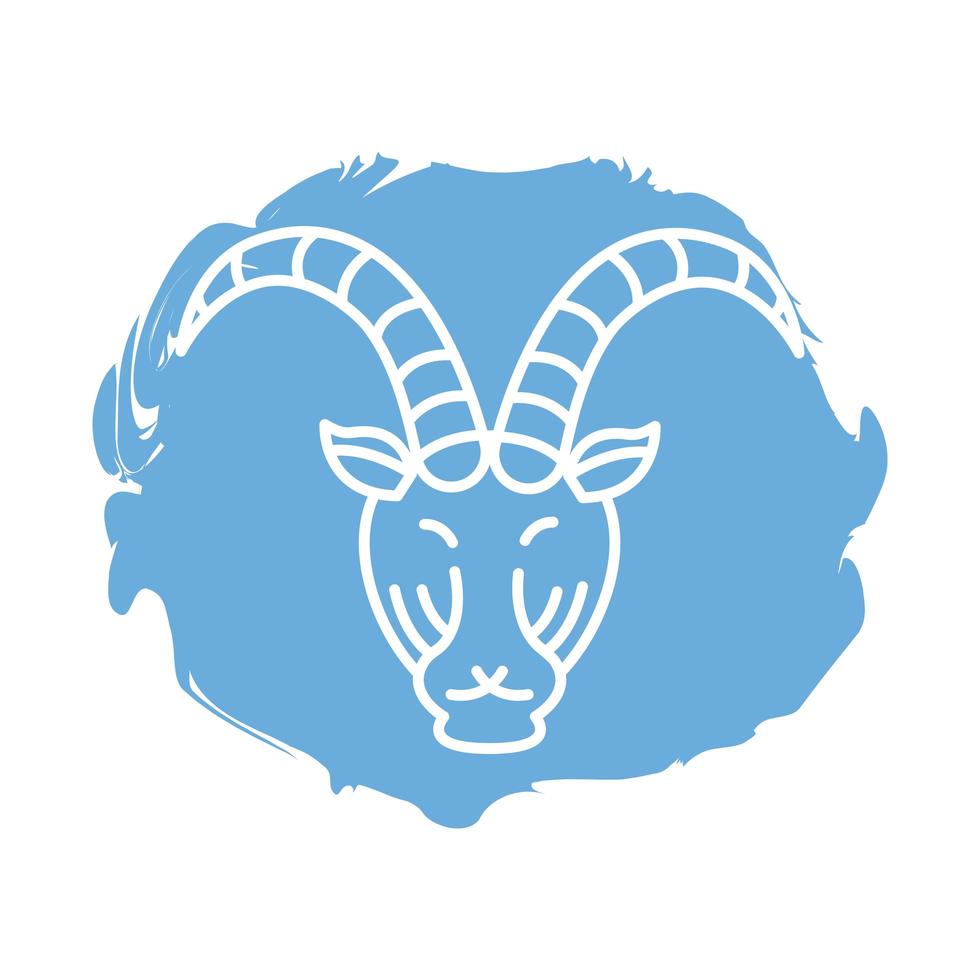 capricorn zodiac sign block style icon vector