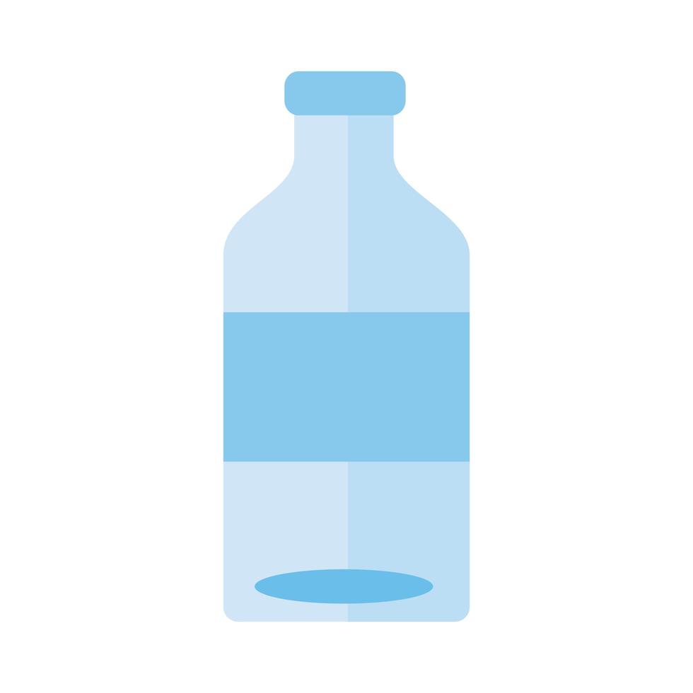 icono de estilo plano de bebida de botella de agua vector