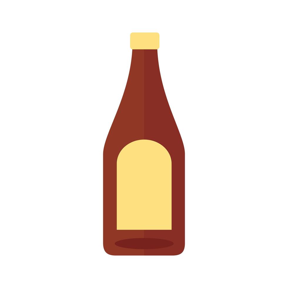 beer bottle drink flat style icon vector