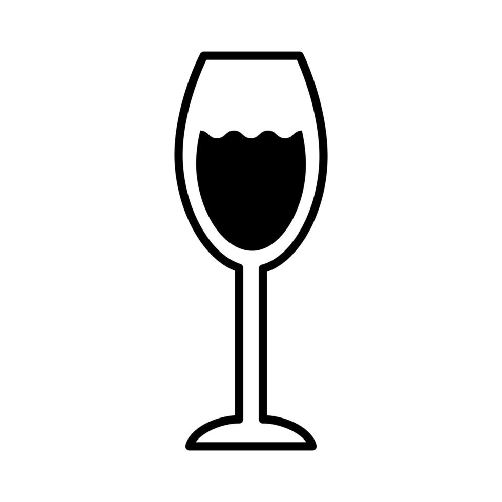 wine cup with drink line style icon vector