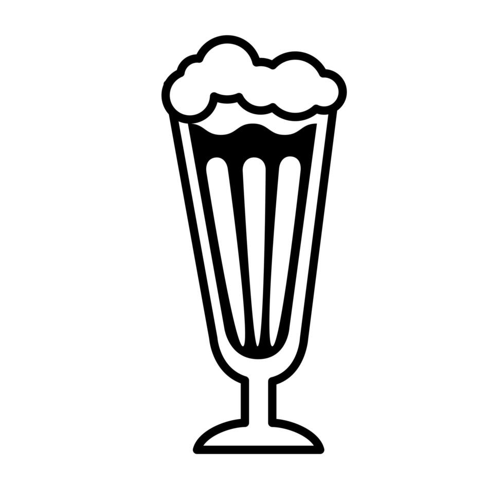 cup with ice coffee drink line style icon vector