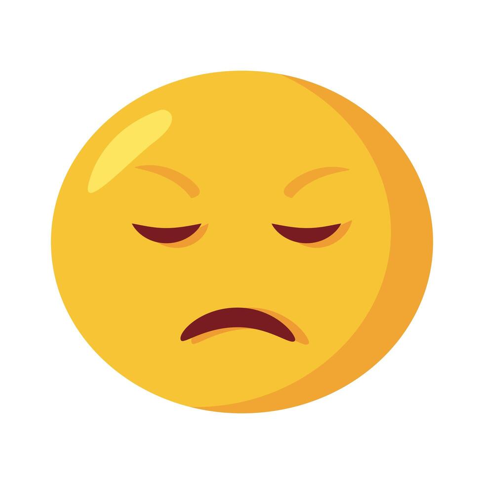 icono de estilo plano clásico de cara de emoji triste vector