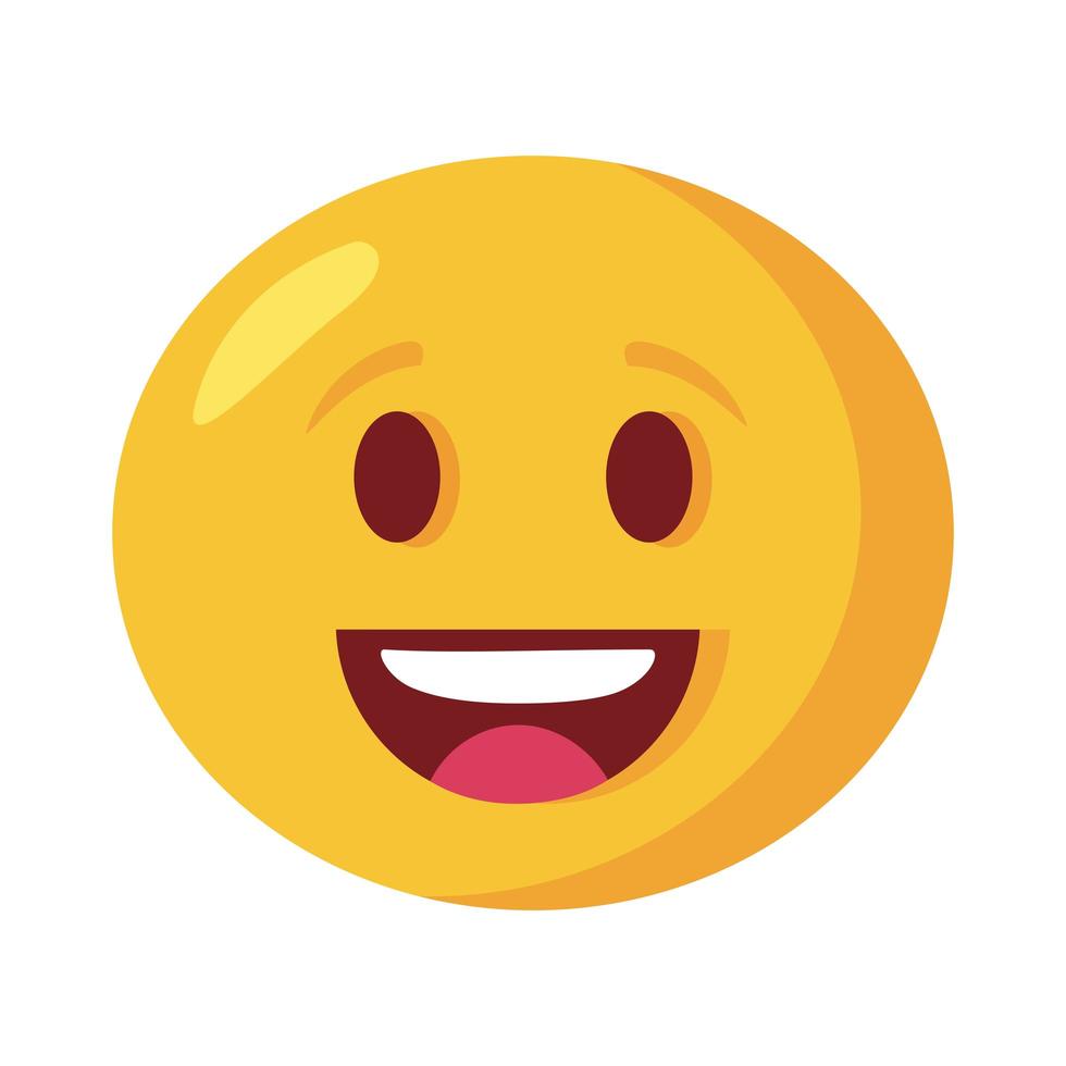 feliz emoji cara icono de estilo plano clásico vector