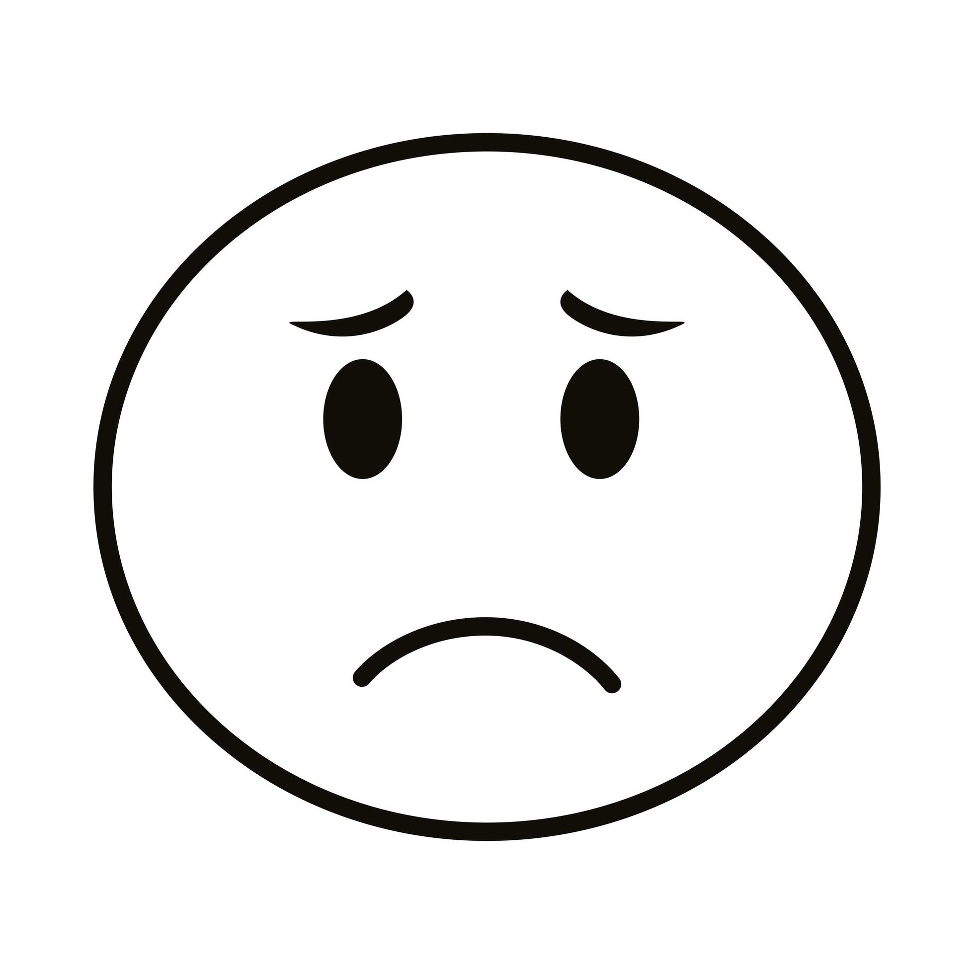 Sad Emoji ClipArt Black And White